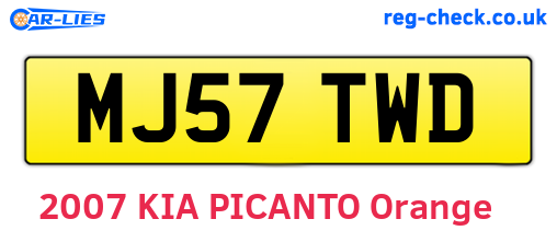 MJ57TWD are the vehicle registration plates.