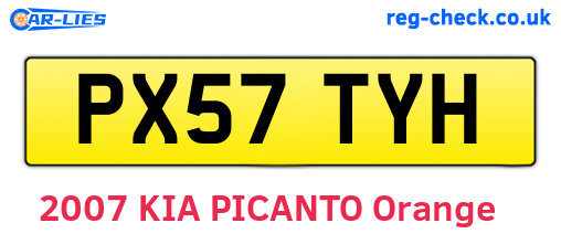 PX57TYH are the vehicle registration plates.