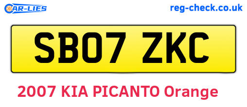 SB07ZKC are the vehicle registration plates.