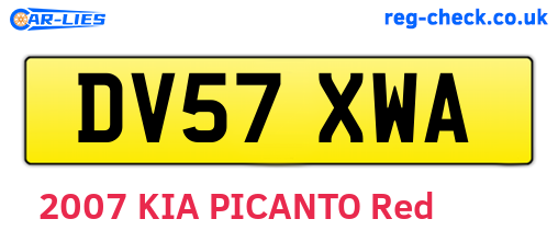 DV57XWA are the vehicle registration plates.