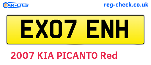 EX07ENH are the vehicle registration plates.