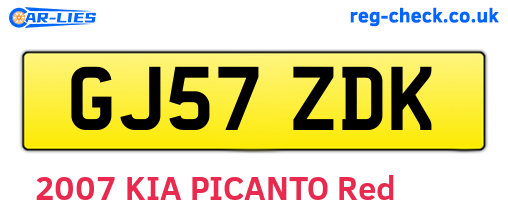 GJ57ZDK are the vehicle registration plates.