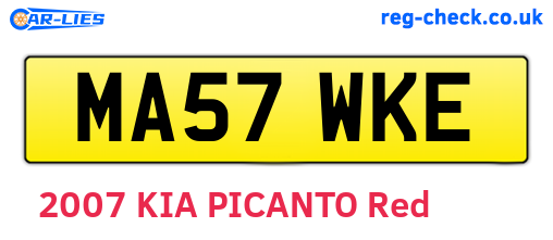 MA57WKE are the vehicle registration plates.
