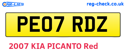 PE07RDZ are the vehicle registration plates.