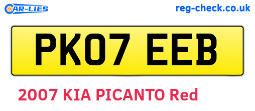 PK07EEB are the vehicle registration plates.