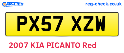 PX57XZW are the vehicle registration plates.