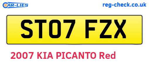 ST07FZX are the vehicle registration plates.