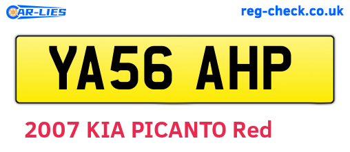 YA56AHP are the vehicle registration plates.