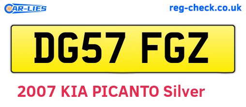DG57FGZ are the vehicle registration plates.