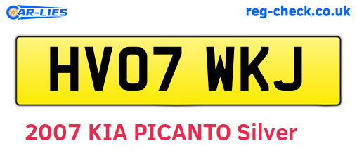 HV07WKJ are the vehicle registration plates.