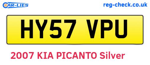 HY57VPU are the vehicle registration plates.