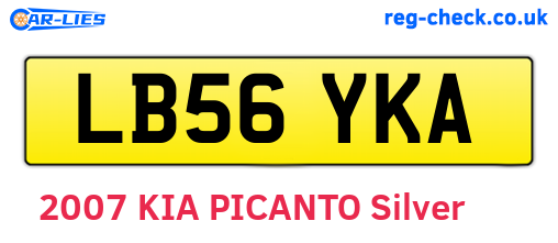 LB56YKA are the vehicle registration plates.