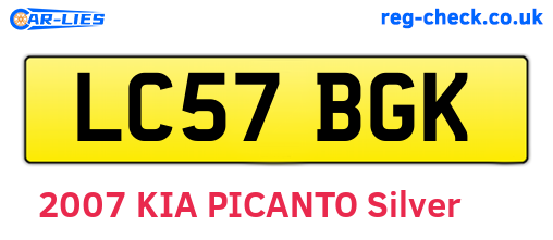 LC57BGK are the vehicle registration plates.