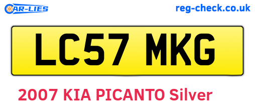 LC57MKG are the vehicle registration plates.