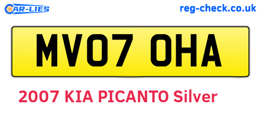 MV07OHA are the vehicle registration plates.