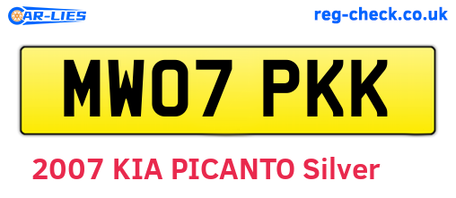 MW07PKK are the vehicle registration plates.