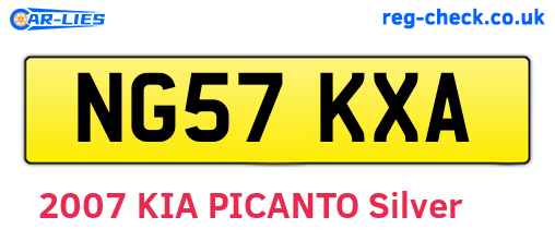 NG57KXA are the vehicle registration plates.