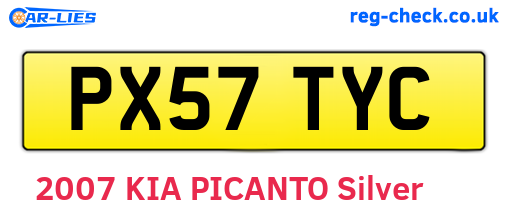 PX57TYC are the vehicle registration plates.