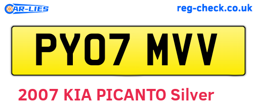 PY07MVV are the vehicle registration plates.