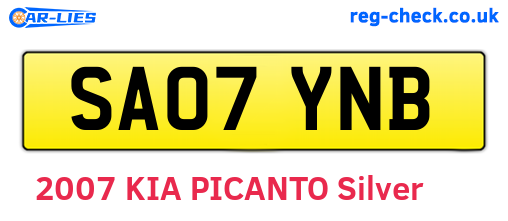SA07YNB are the vehicle registration plates.