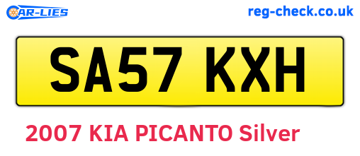 SA57KXH are the vehicle registration plates.