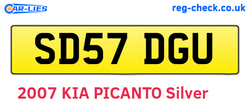 SD57DGU are the vehicle registration plates.