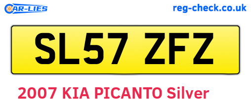 SL57ZFZ are the vehicle registration plates.