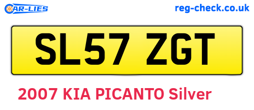 SL57ZGT are the vehicle registration plates.