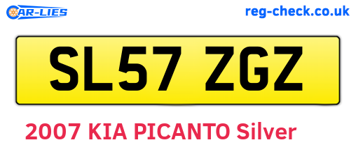 SL57ZGZ are the vehicle registration plates.