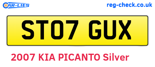 ST07GUX are the vehicle registration plates.