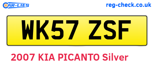WK57ZSF are the vehicle registration plates.