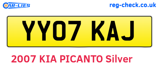 YY07KAJ are the vehicle registration plates.
