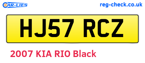 HJ57RCZ are the vehicle registration plates.