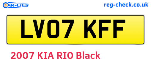 LV07KFF are the vehicle registration plates.