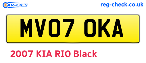 MV07OKA are the vehicle registration plates.