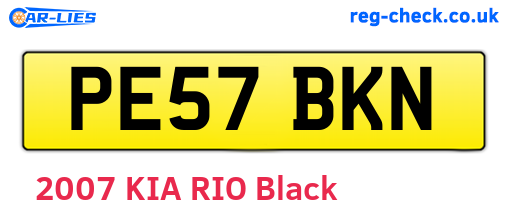 PE57BKN are the vehicle registration plates.