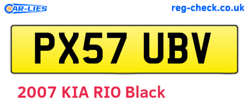 PX57UBV are the vehicle registration plates.