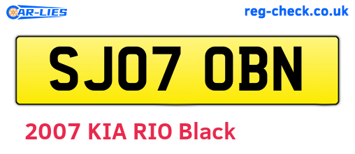 SJ07OBN are the vehicle registration plates.