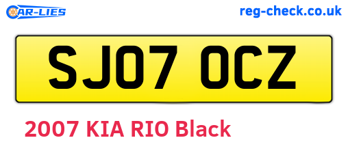 SJ07OCZ are the vehicle registration plates.