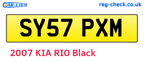 SY57PXM are the vehicle registration plates.