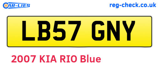 LB57GNY are the vehicle registration plates.