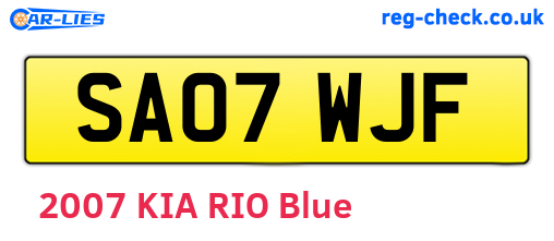 SA07WJF are the vehicle registration plates.