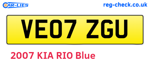 VE07ZGU are the vehicle registration plates.