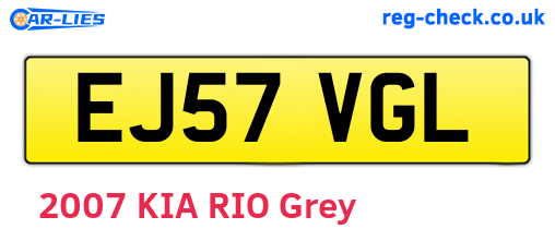 EJ57VGL are the vehicle registration plates.