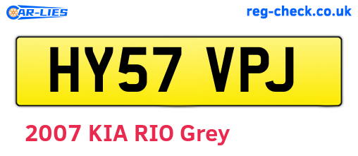HY57VPJ are the vehicle registration plates.