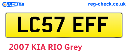 LC57EFF are the vehicle registration plates.