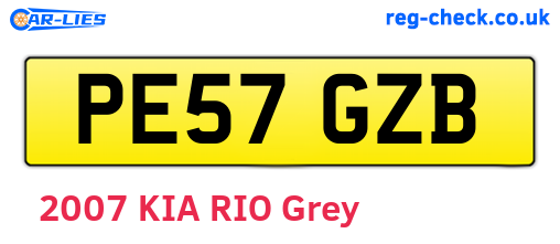 PE57GZB are the vehicle registration plates.