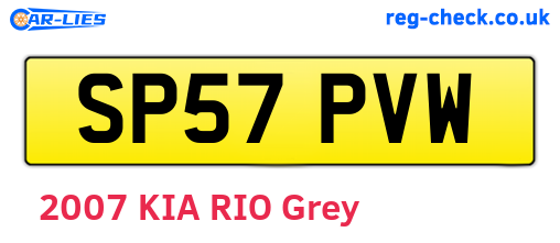 SP57PVW are the vehicle registration plates.