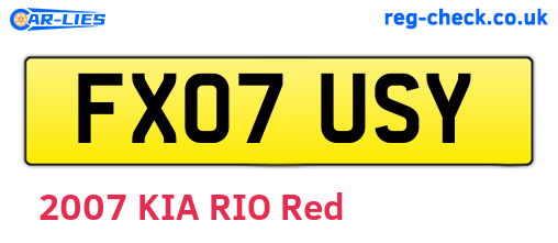 FX07USY are the vehicle registration plates.