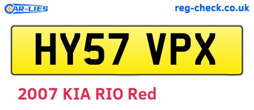 HY57VPX are the vehicle registration plates.